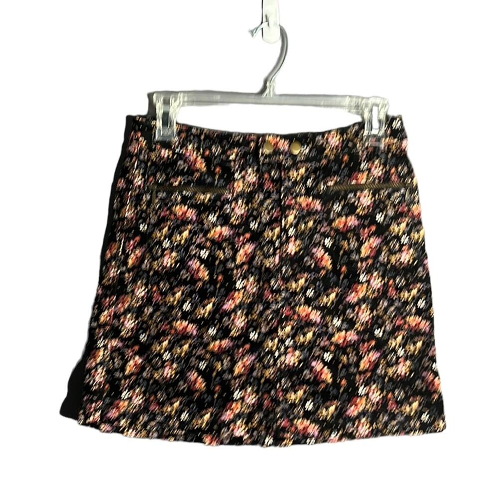 Mossimo Black Floral Corduroy Mini Skirt 2